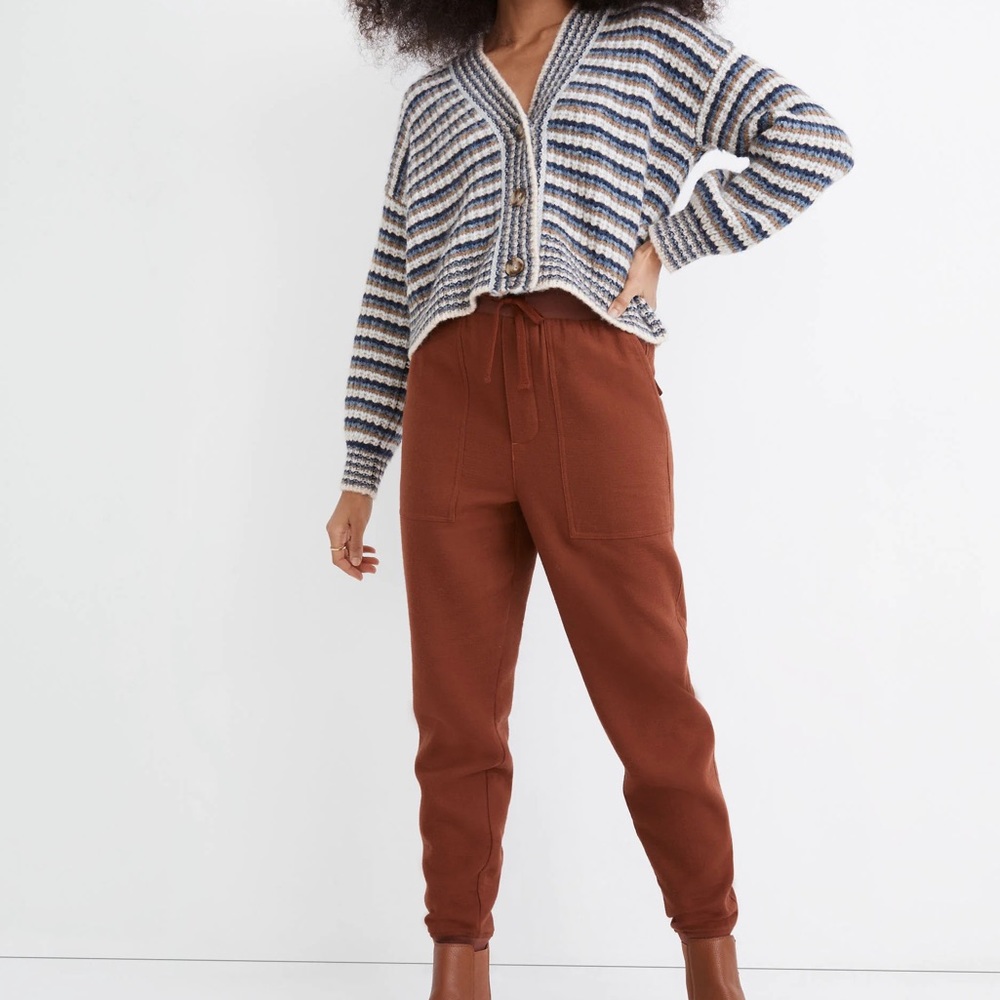 NWT Madewell Waffleback Jogger Pants Stained Mahogany XS